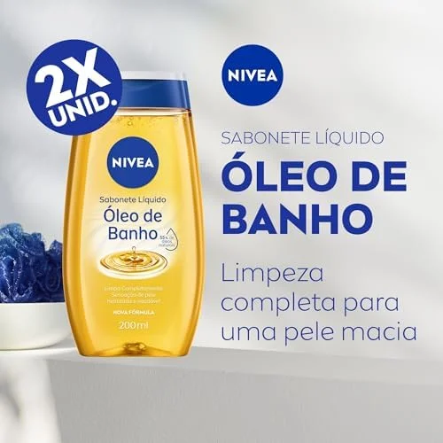 NIVEA KIT Sabonete Líquido Óleo de Banho 200ml - 2 Unidades