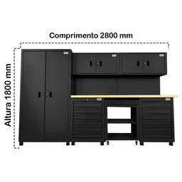 Armário Modulado para Oficina Preto Completo ORK-OFI-004P