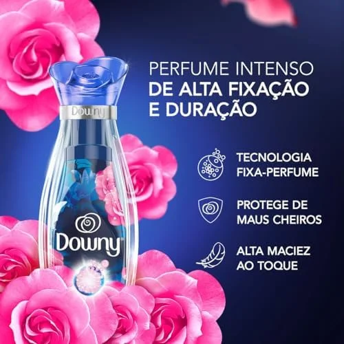 Downy Amaciante Concentrado Brisa Intenso 3L, Rende 12L, Perfume Intenso com Notas de Rosas e Frutas Vermelhas