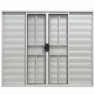 Veneziana 6 Folhas Aluminio Branco Com Grade 1,00x1,50