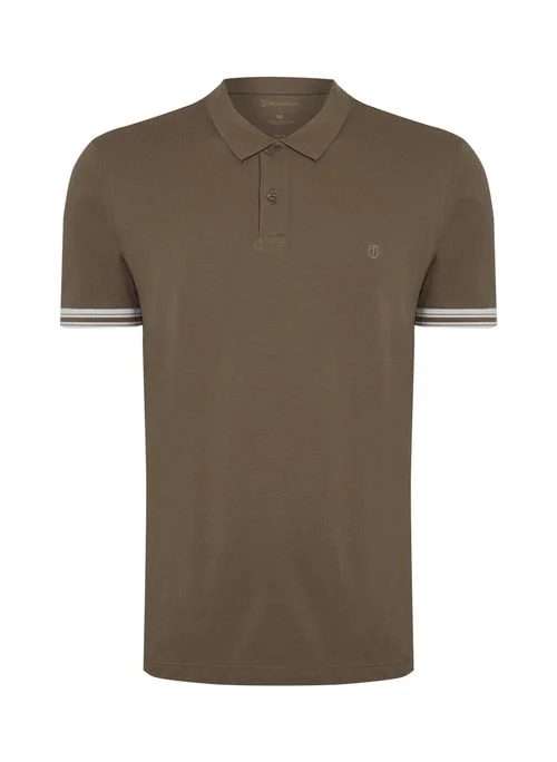 Polo Slim Fit Frisos Punho Masculina Individual