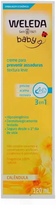 Weleda Babycreme de Calêndula | Proteção Natural Contra Assaduras | Fórmula Suave com Calêndula e Camomila | 120 ml