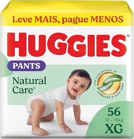 Huggies Fralda Pants Premium Natural Care XG - 56 Un