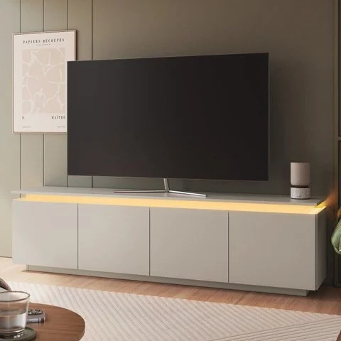 Rack para TV até 65 Polegadas com Iluminação em LED 183,4cm Rabat Yescasa Bege