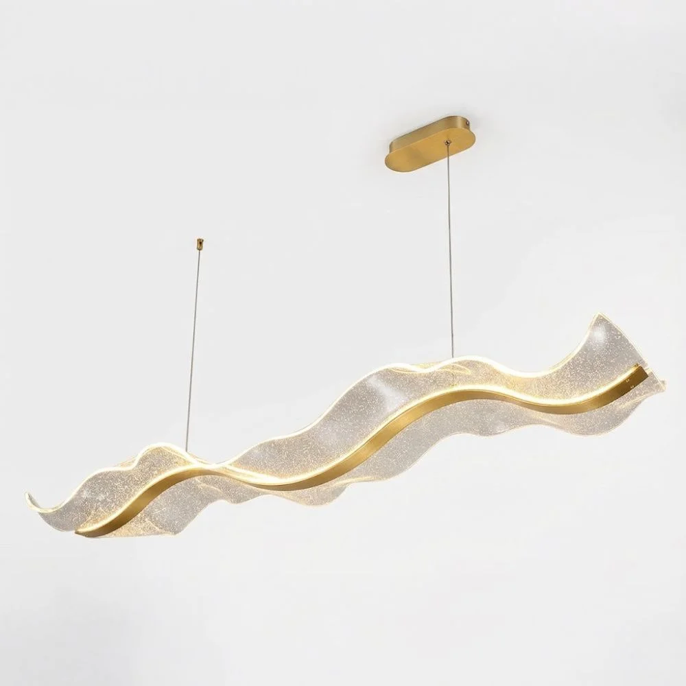 Lustre Acrilux Fluida Dourado 39W Multicor