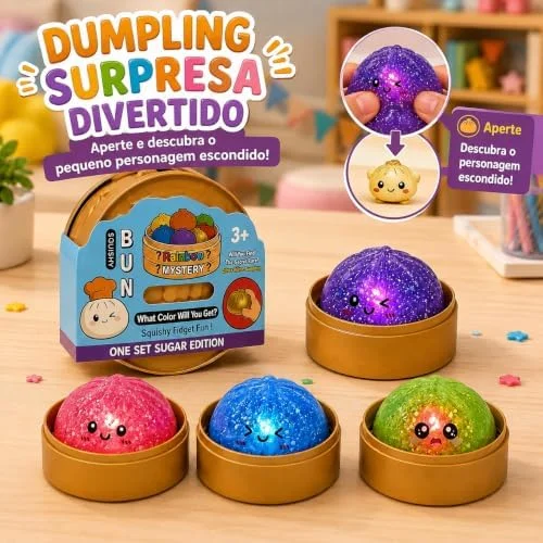 Squishy Dumpling Surpresa – Brinquedo Sensorial Antiestresse Macio e Divertido
