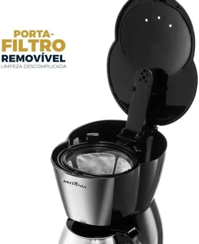 Cafeteira Britânia 18 Cafézinhos Jarra de Inox BCF19B 550W Preto 127V
