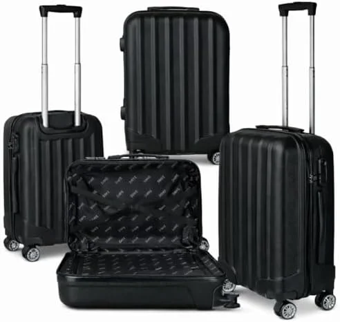 Mala de Viagem de Bordo Silent Noronha 10kg - Padrão ANAC | Rígida em ABS | 4 Rodas Duplas 360° | Cadeado Numérico Integrado | Leve e Resistente (Cor Preto)