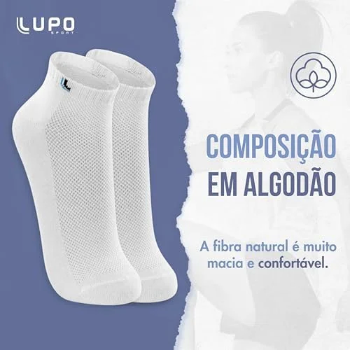 Lupo Kit de meias esportivas de algodão respirável com 6 pares