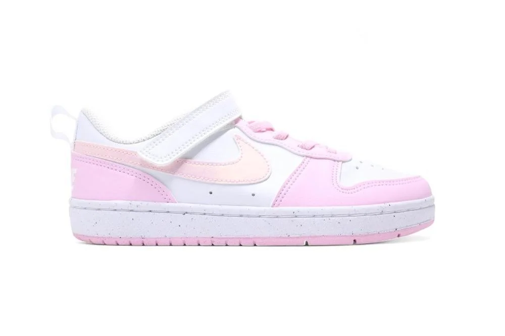 Tenis Nike Court Borough Low Recraft Bpv infantil - feminino - branco e rosa