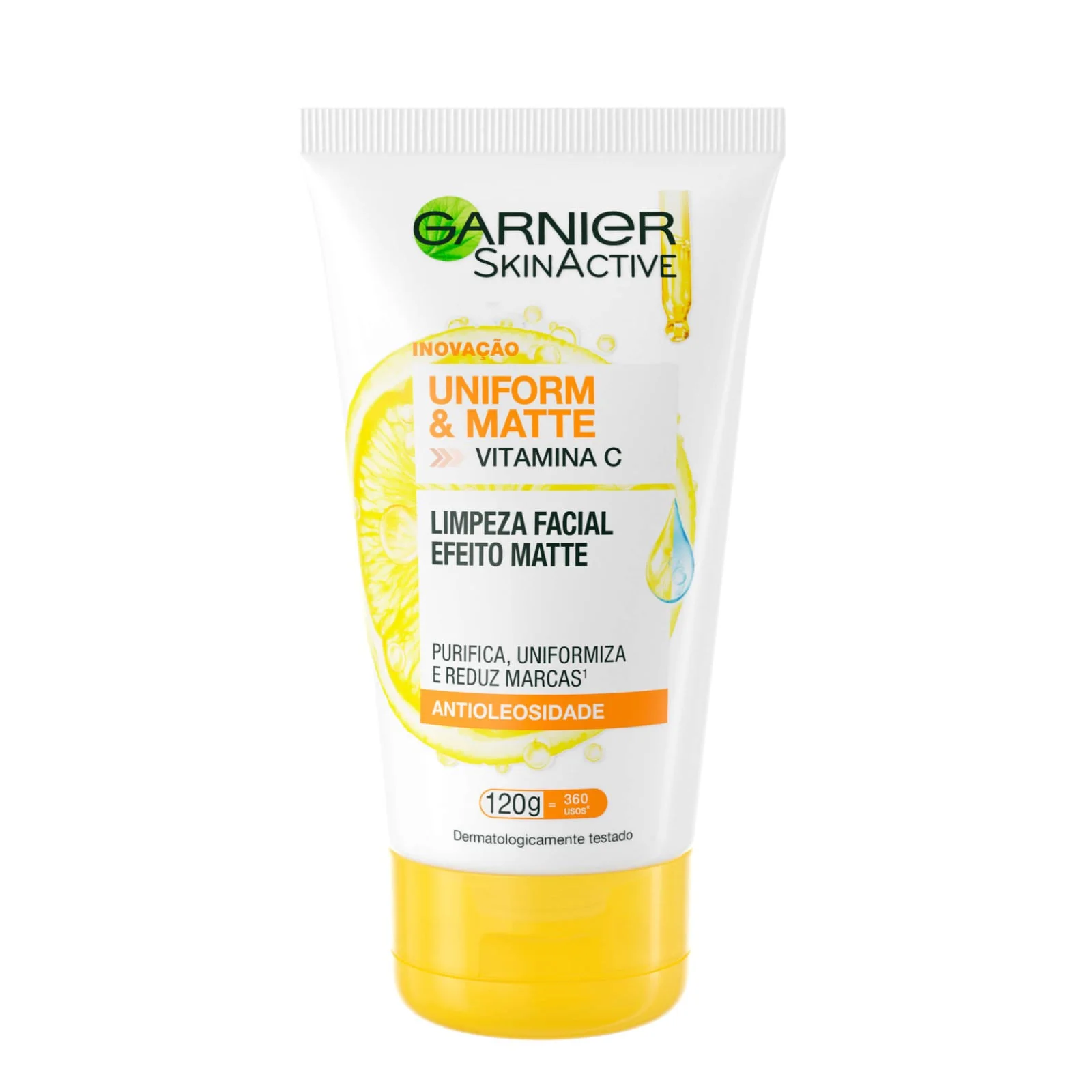 Limpeza Facial Garnier Uniform & Matte Vitamina C Antioleosidade 120g