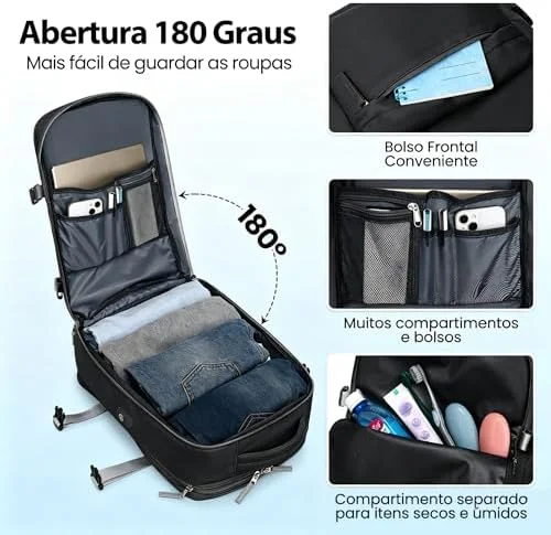 Romantic Crown Mochila Feminino Masculino Viagem Expansível para Notebook