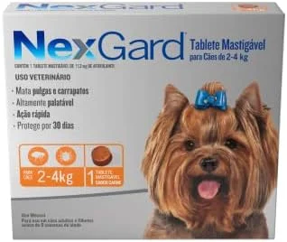 NexGard Antipulgas e Carrapatos para Cães de 2 a 4kg - 1 tablete