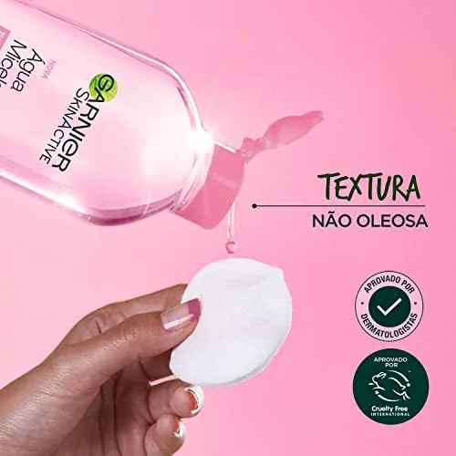 Garnier SkinActive Água Micelar de Limpeza Tudo em 1, Solução Demaquilante que Limpa, Tonifica e Remove Oleosidade, Fórmula Suave Sem Álcool para Todos os Tipos de Pele, 400ml