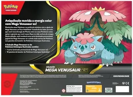 Pokémon TCG, Coleção Mega Venusaur Ex, Carta Laminada Promocional