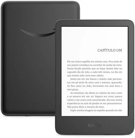 Kindle 16 GB (Geração mais recente) - Leve e compacto, com tela antirreflexo, trocas de página mais rápidas, luz frontal ajustável e bateria de longa duração - Cor Preta