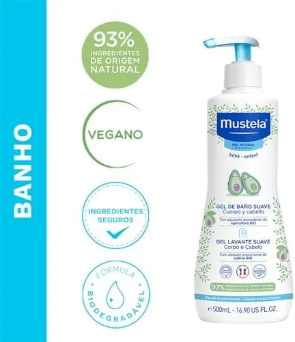 Mustela Gel Lavante Suave 500ml Sabonete Líquido Corpo e Cabelo Infantil
