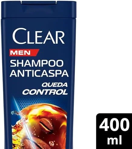 Clear Shampoo Anticaspa Men Queda Control Frasco 400Ml Branco