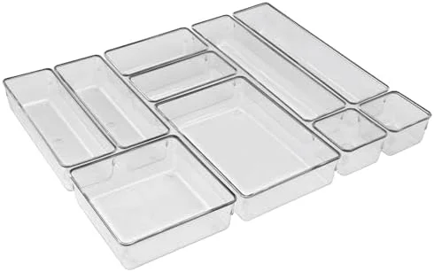 Acrimet Organizador Modular de Gavetas Transparente, Kit com 10 Potes