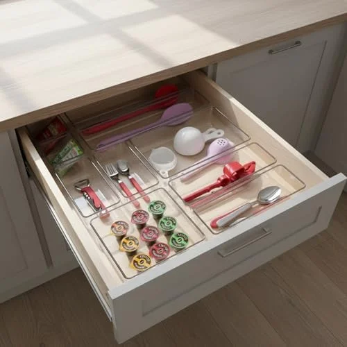 Acrimet Organizador Modular de Gavetas Transparente, Kit com 10 Potes