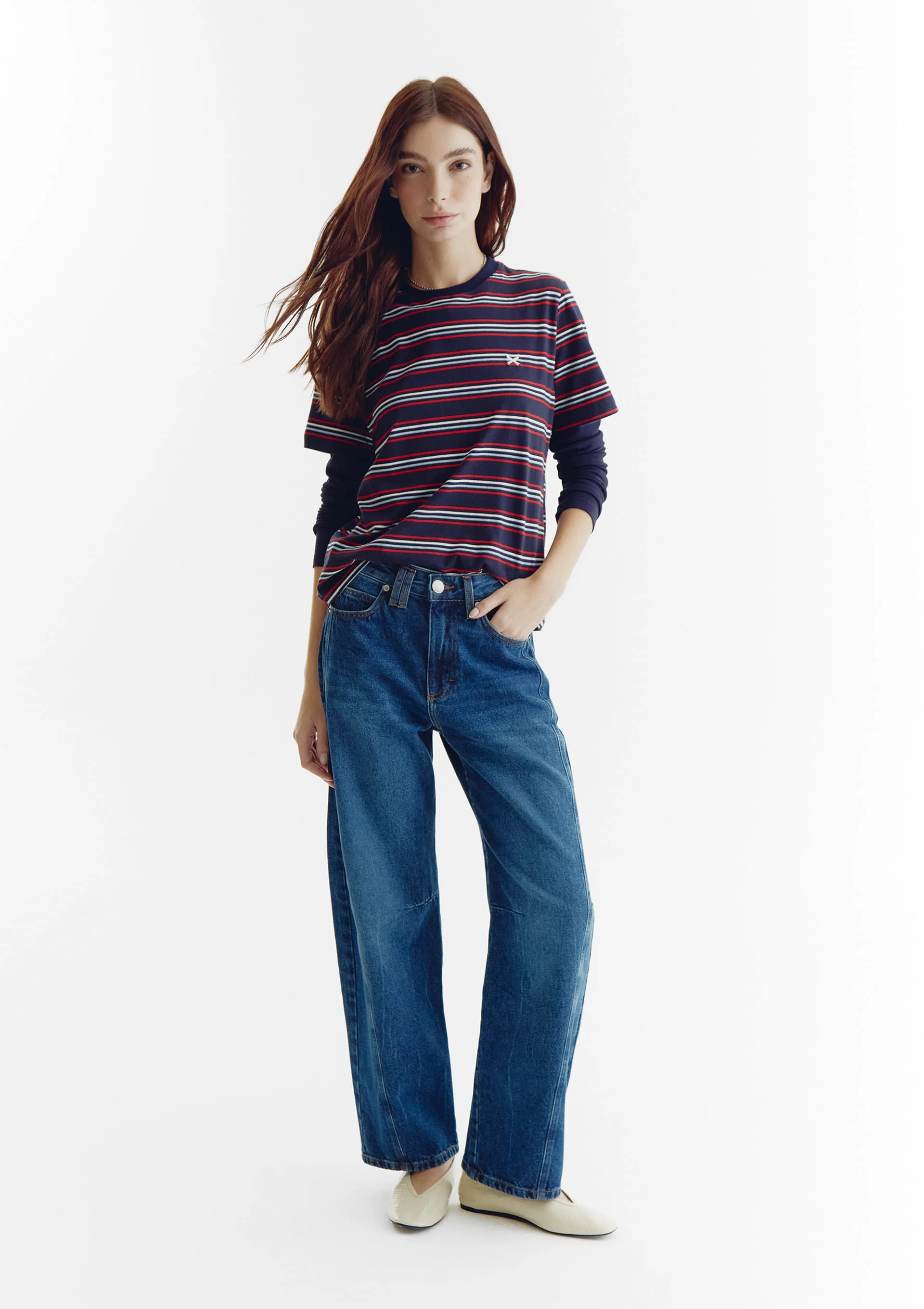 Calça Jeans Feminina Balloon Cintura Alta - Azul