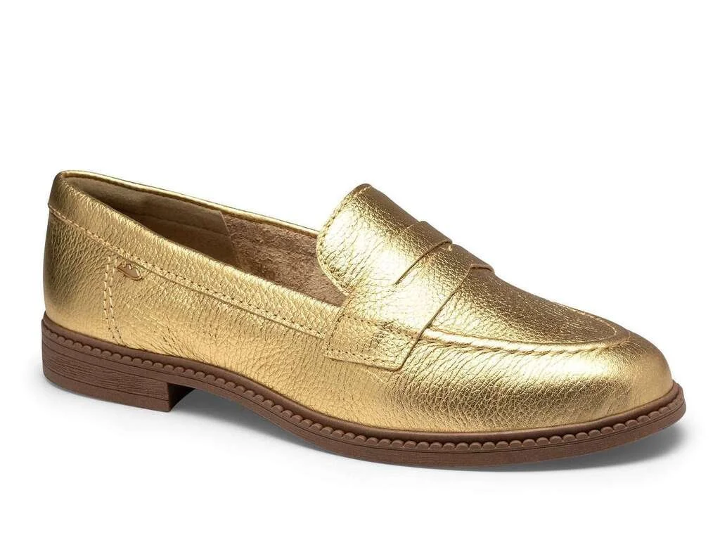 Sapato Feminino Dakota Mocassim Couro Dourado - DA261
