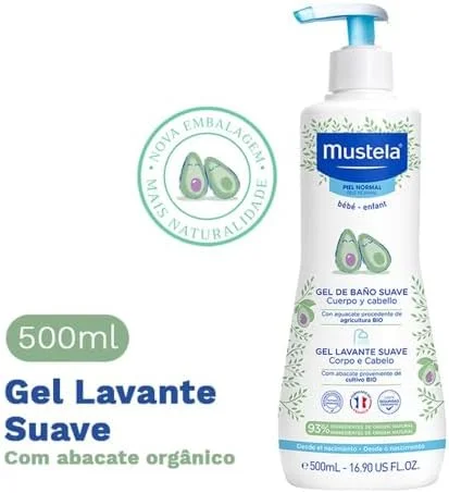 Mustela Gel Lavante Suave 500ml Sabonete Líquido Corpo e Cabelo Infantil