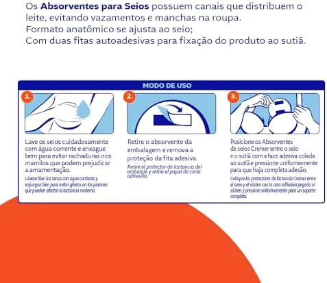 Absorvente Cremer 30Un. Seios