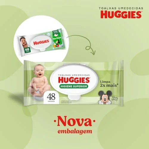 Lenços Huggies Higiene Superior Limpam 2x Mais 6 x 48 Un