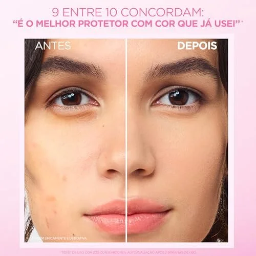 L'Oréal Paris Solar Expertise Efeito Makeup FPS 70, Protetor Solar Facial com Cor e Alta Cobertura de Base por 12H, Previne Rugas e Manchas, Cor 2.0, 40g