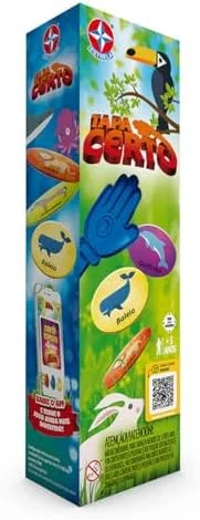 Estrela, Jogo Tapa Certo | Para 5 Anos ou Mais, Inclui Mãozinhas, Cartas Redondas, Tema de Animais, Jogo em Família