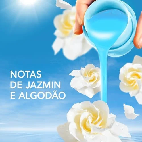 Downy Amaciante Concentrado Brisa Suave 3L, Rende 12L, Perfume Suave com Notas de Jazmin e Algodão