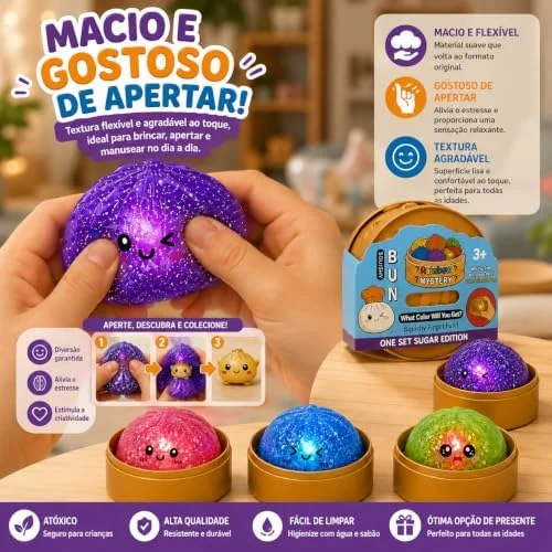 Squishy Dumpling Surpresa – Brinquedo Sensorial Antiestresse Macio e Divertido