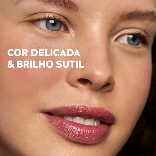 NIVEA Hidratante Labial Amora Shine 4,8g, Hidratação Intensa 24h, Cor Suave, Brilho Delicado, Cuidado Diário, Manteiga de Karité