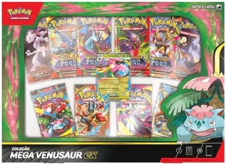 Pokémon TCG, Coleção Mega Venusaur Ex, Carta Laminada Promocional