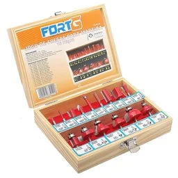 Combo Tupia Laminadora 1/4 Pol. 30000Rpm 350W 110V + Jogo de Fresas para Madeira com 15 Peças DEKO-K540TL