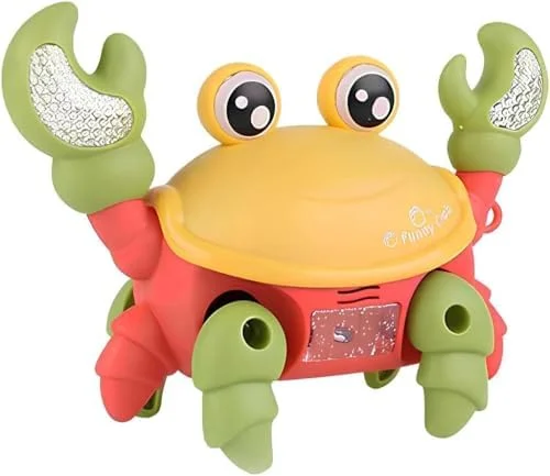 Brinquedo Caranguejo Dançante Siri Fujão com Luz LED e Música - Brinquedo Interativo Infantil