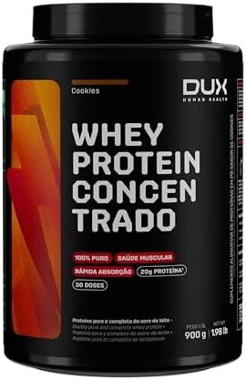 Whey Protein Concentrado Cookies Pote 900g – Contribui para o Ganho Muscular Hipertrofia – Dux Human Health