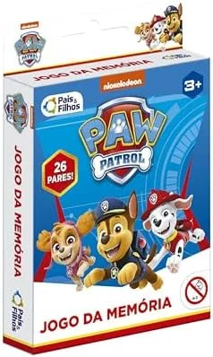 Pais & Filhos | Jogo da Memória Patrulha Canina com 52 Cartas | Brinquedo Educativo +3 Anos | Desenvolve Memória e Concentração