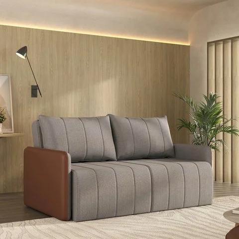 Sofá Cama Retrátil e Reclinável 3 Lugares 200cm Jequitibá CabeCasa MadeiraOriginals