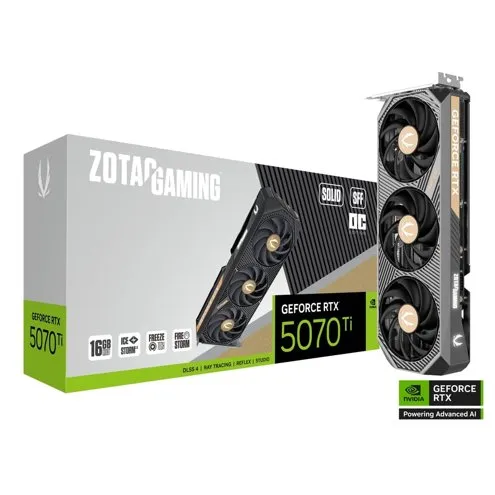 Placa de Vídeo Zotac RTX 5070 TI 16GB GDDR7 Solid SFF OC 256 Bits