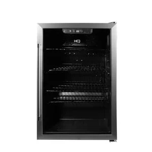 Cervejeira Expositor Vertical HQ Vidro Duplo 125 Litros Preta e Inox HQ-125CEVPV