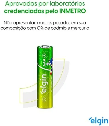 Pilha Alcalina AAA com 8 unidades Elgin Palito