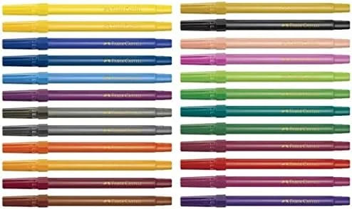 Hidrográfica com 24 Cores Estojo Cartão, Faber-Castell, 15.0124CZF, Multicor