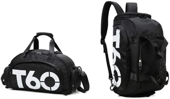 Mochila Mala T60 Para Academia Natação Camping na Cor Preta